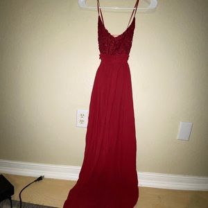 Red maxi dress